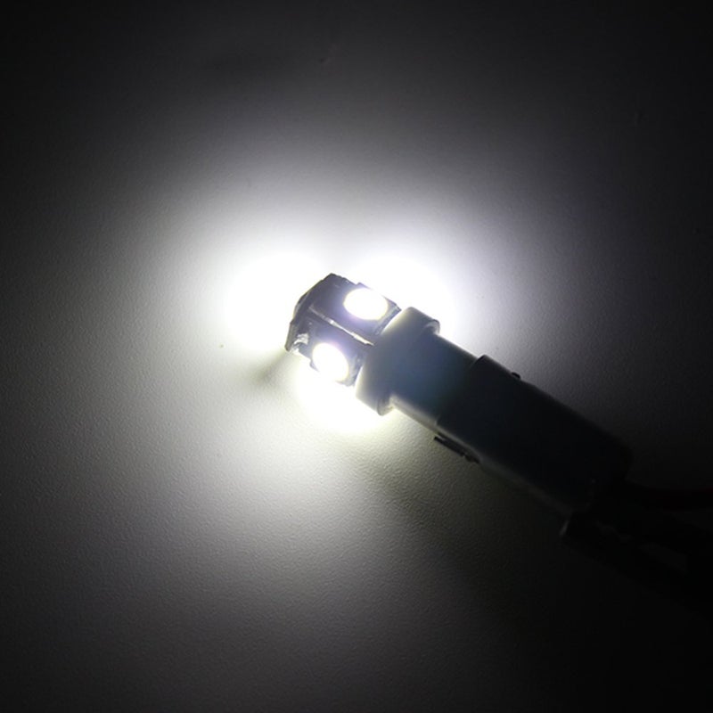 BlyilyB - Pack of 20 - White BA9S T11 T4W 64111 Miniature Bayonet Single Contact Base LED Bulbs 5SMD 5050 For Side Marker Lights RV and Boat Dome Lights Map Lights License Plate Light - Image 2
